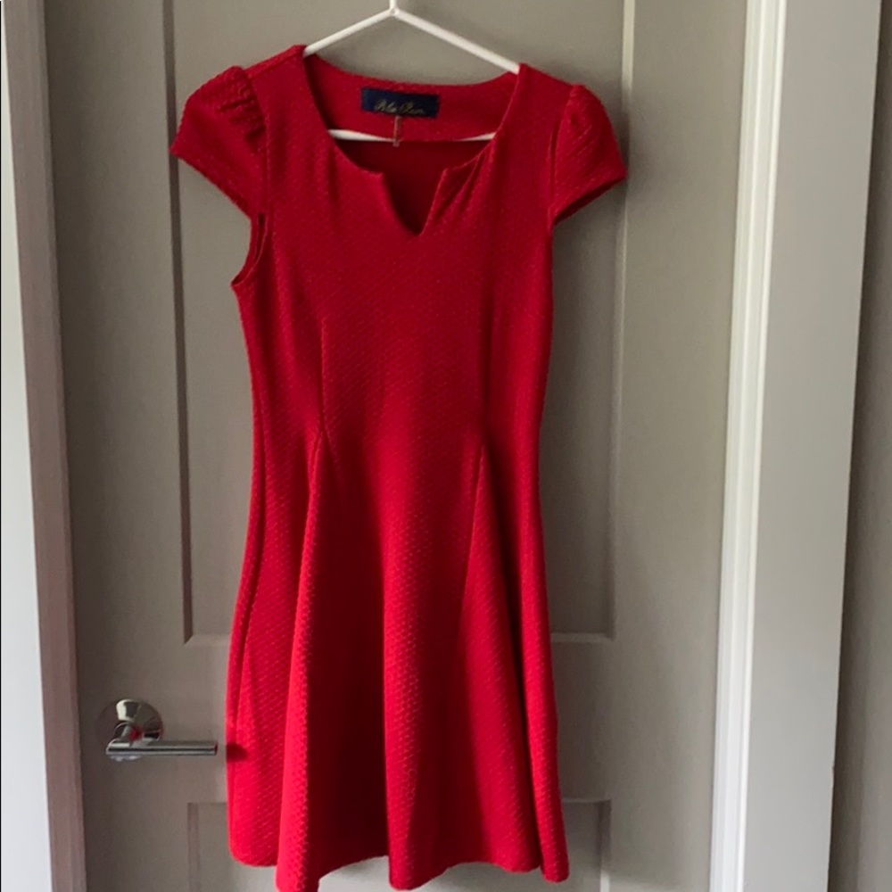 Bright Red Blue Rain Dress